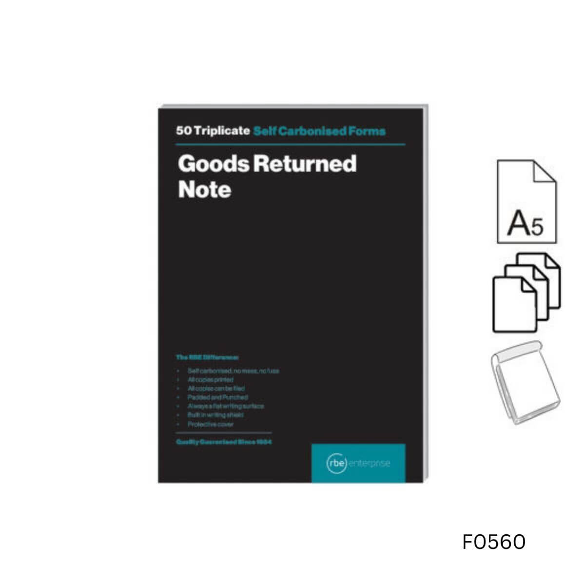 A5 Goods Return Note Triplicate Pads