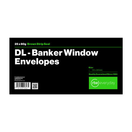 DL Banker Brown Windowed Envelope