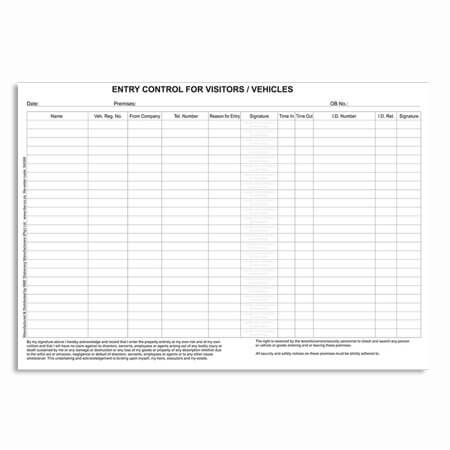 Security Gate Entry Control Book