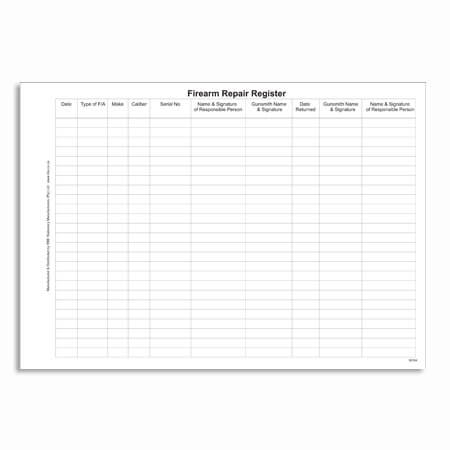 Firearm Repair Register