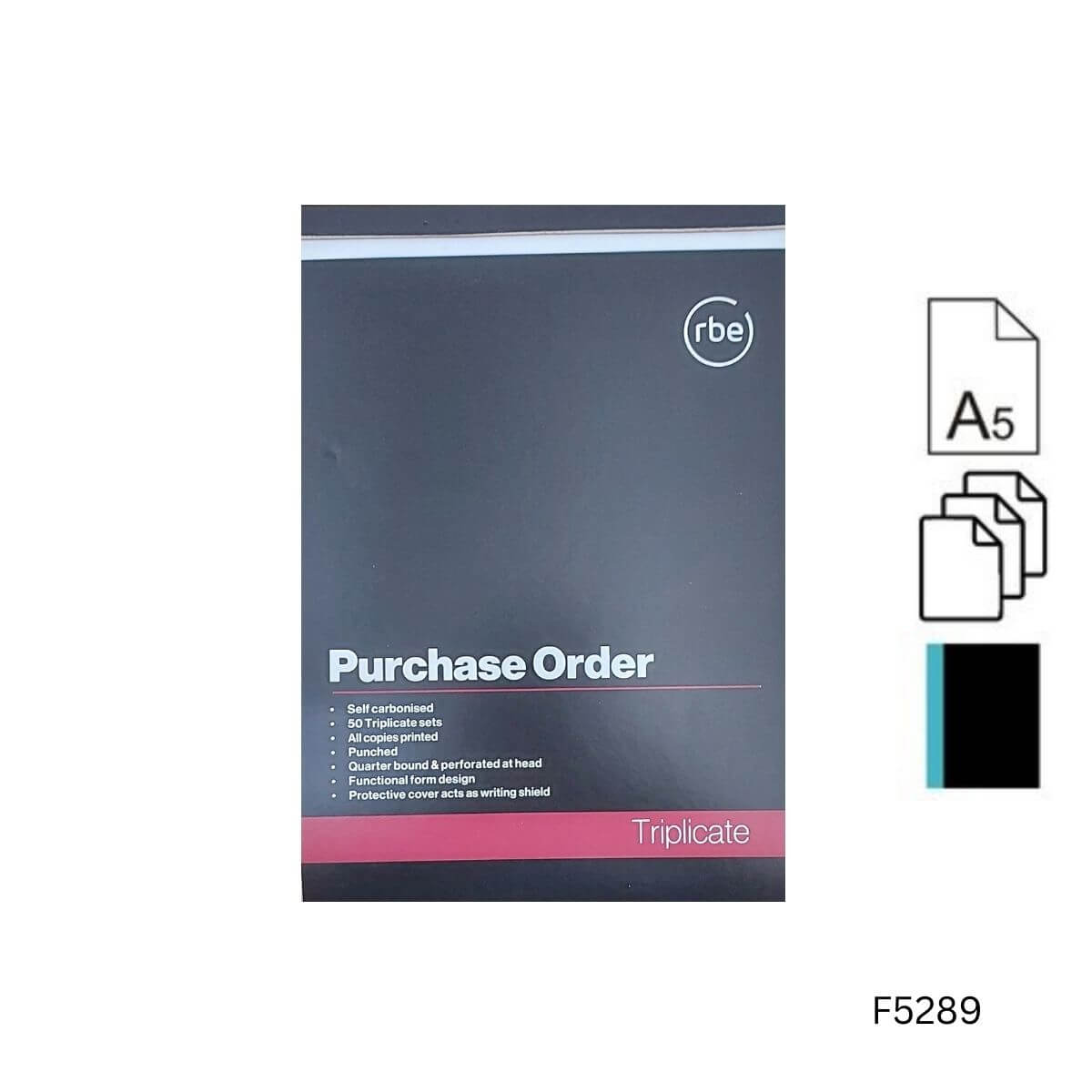 Triplicate Purchase Order Quarter Bound Book
