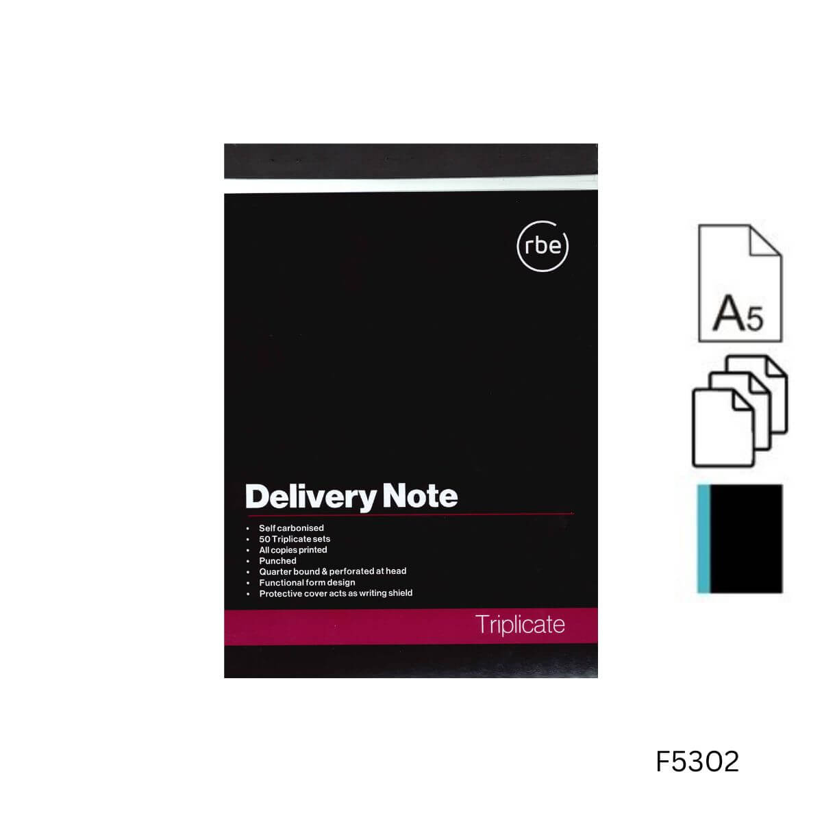 A5 Delivery Note Triplicate Quarter Bound Book