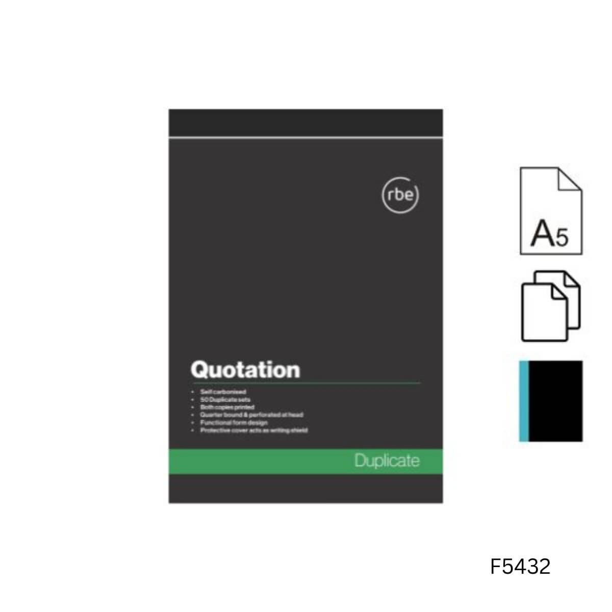 Duplicate A5 Quotation Quarter Bound Book