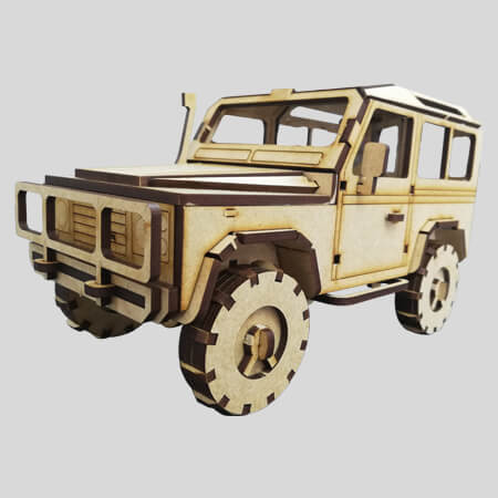 Laser Cut - 3D Land Rover Defender 90 Model