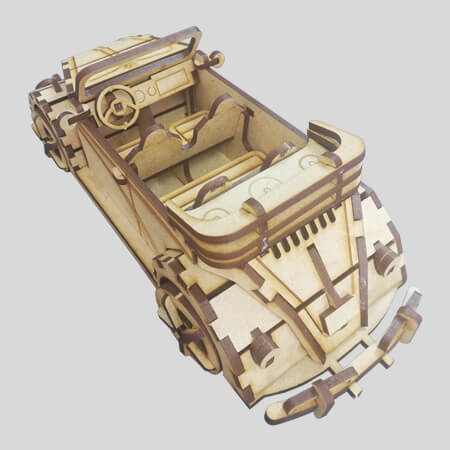 VW Fusca Cabriolet Beetle - Laser Cut 3D Model