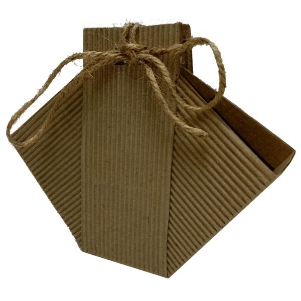 Fluted Kraft Basket Carrier with handle