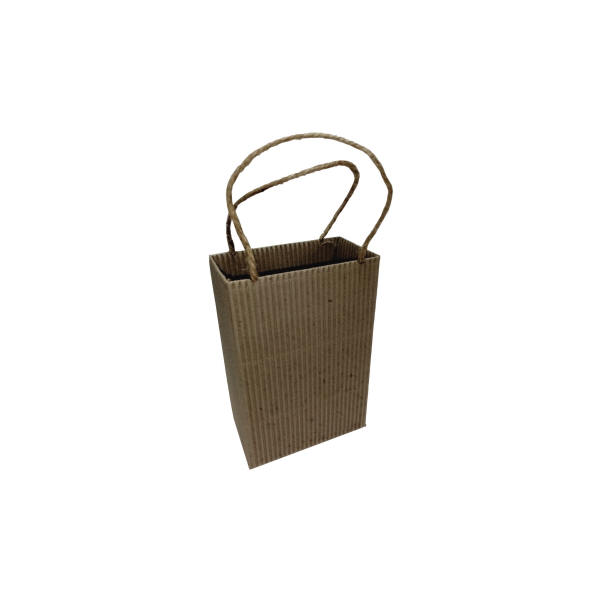 Fluted Kraft Small Open Top Carrier Bag
