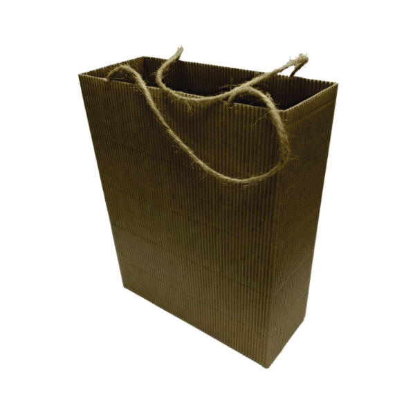 Large Fluted Kraft Open Top Carrier Bag