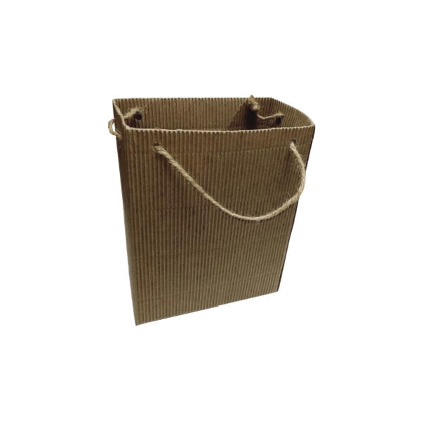 Fluted Kraft Medium Open Top Carrier Bag