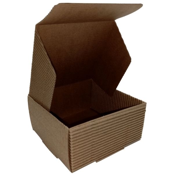 Fluted Kraft Square Self Tuck Lid Box