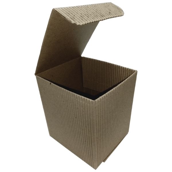 Fluted Kraft Square Self Tuck Lid Mug Gift Box