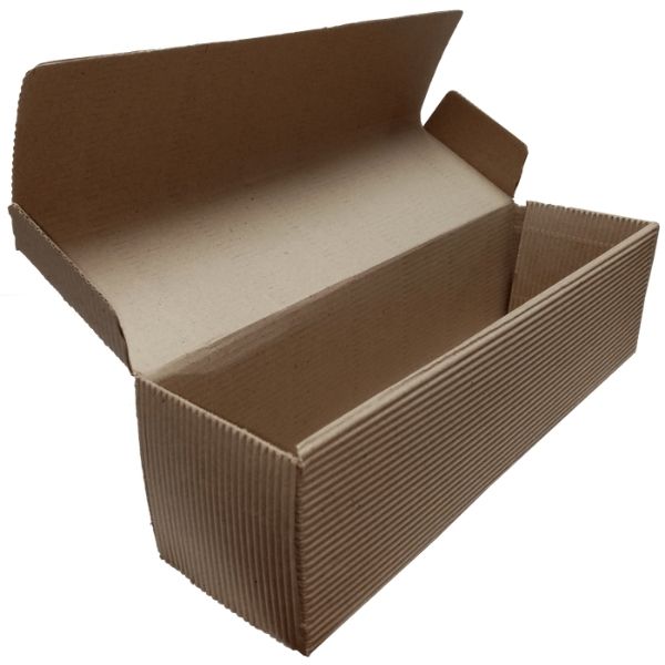 Fluted Kraft Single Wine Bottle Self Tuck Lid Box