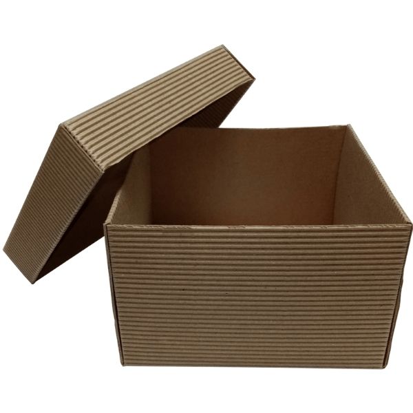 Medium Sized Deep Fluted Kraft Square Loose Lid Box