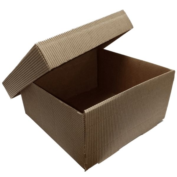 Fluted Kraft Square Loose Lid Deep Gift Box