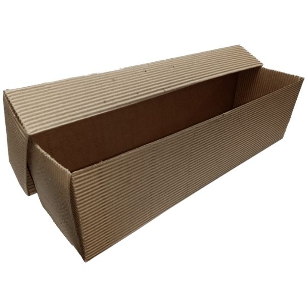 Fluted Kraft Single Wine Bottle Loose Lid Gift Box