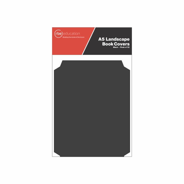 A5 Landscape Black Book Covers