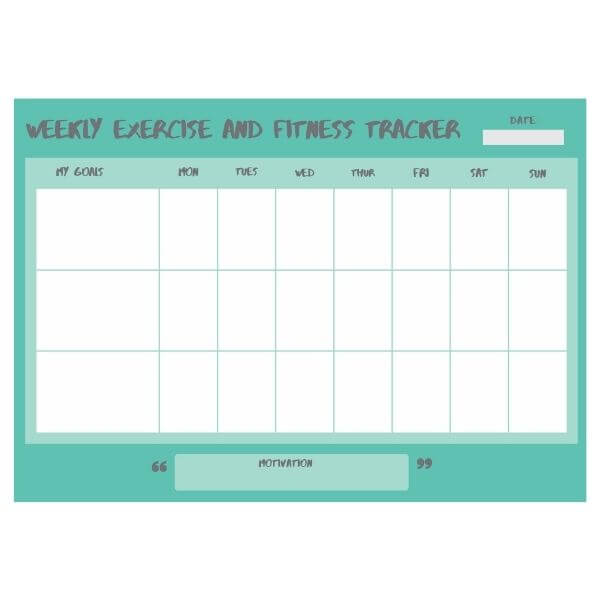 A5 Weekly Exercise & Fitness Tracker