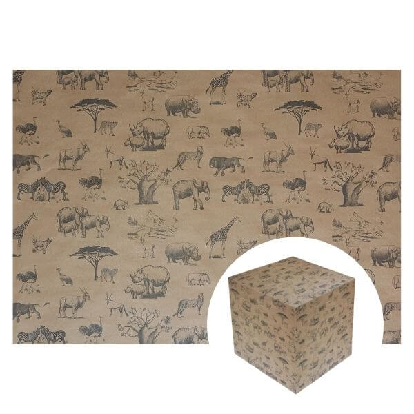 Wildlife Kraft Gift Wrapping Paper