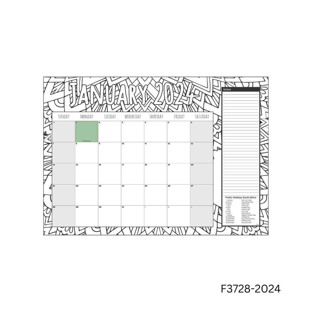 A3 Colour in Desk Planner