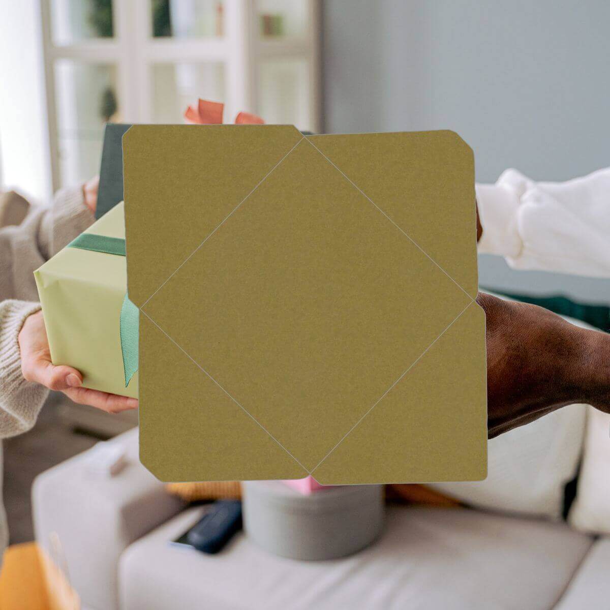 Square Metallic Gold Envelopes