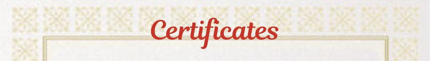 Certificates