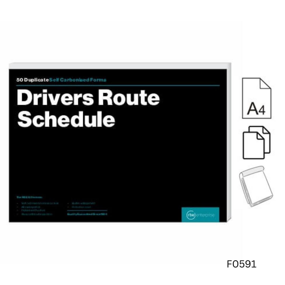 A4 Drivers Route Schedule Duplicate Spiral Bound Book