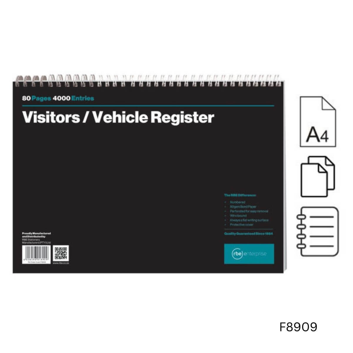 Visitor & Vehicle Register Spiral Bound Book