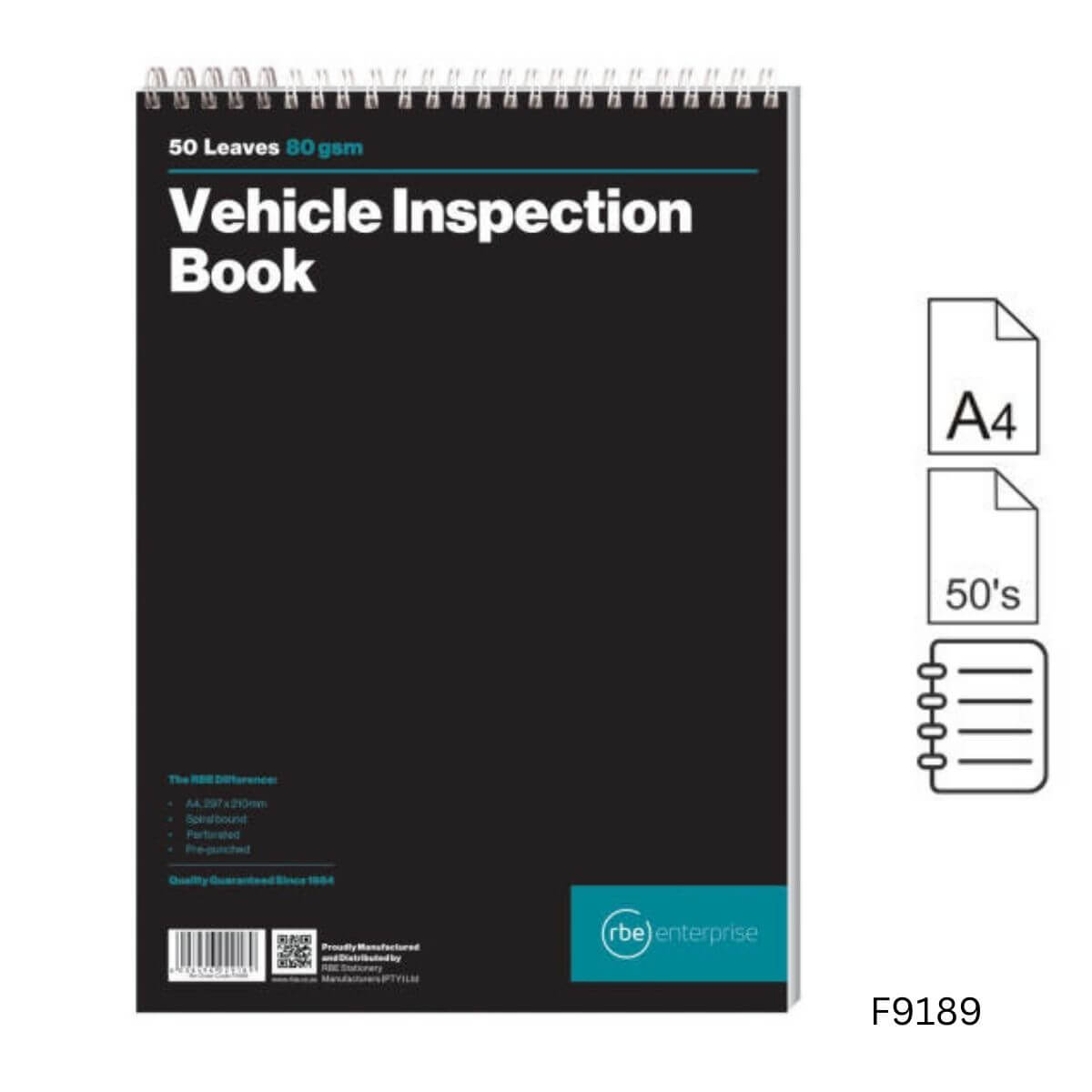 A4 Vehicle Inspection Book