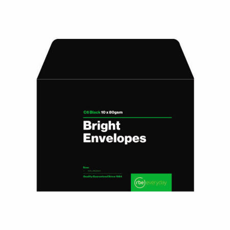Bright Black C6 Envelopes