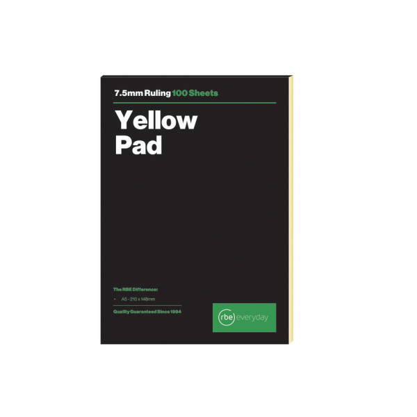 Yellow Ruled A5 Pad