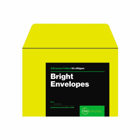 Bright Lemon Yellow C6 Envelopes