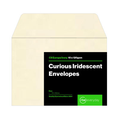 Curious Iridescent Europa Ivory C6 Envelopes