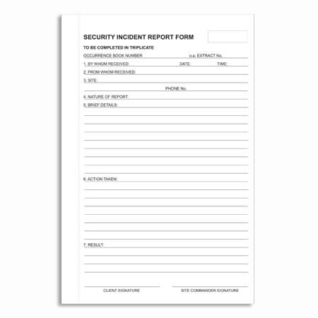 Security Incident Report Book