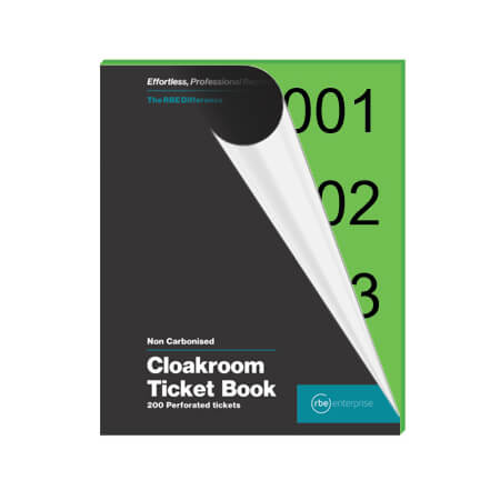 Green Cloakroom Tickets - Enterprise Range