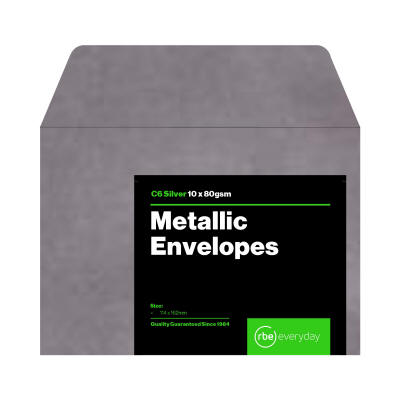 Metallic Silver C6 Envelopes