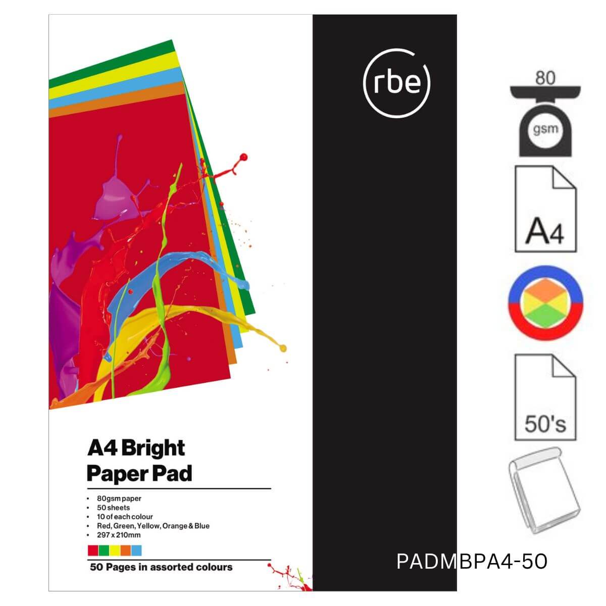 Assorted Bright Paper Pad