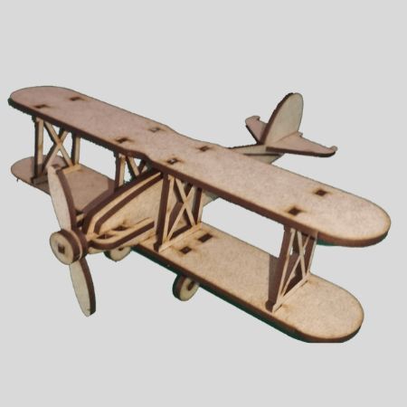 Laser Cut - 3D Aeroplane Model - Bi-Plane