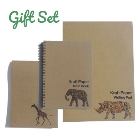 Kraft Notebook & Pad Gift Set