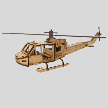 Bell UH1 Helicopter - 3D Laser Cut Model