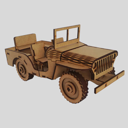  Jeep militar Willys cortado con láser