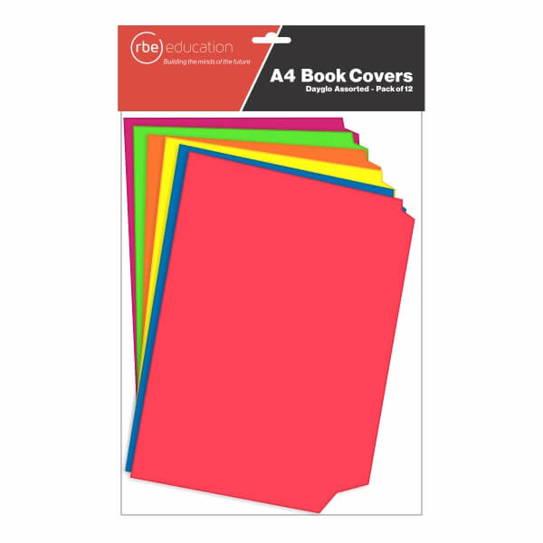 Assorted Dayglo A4 Book Covers