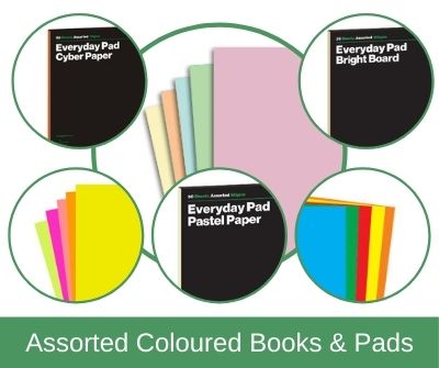 Assorted Colour Books & Pads