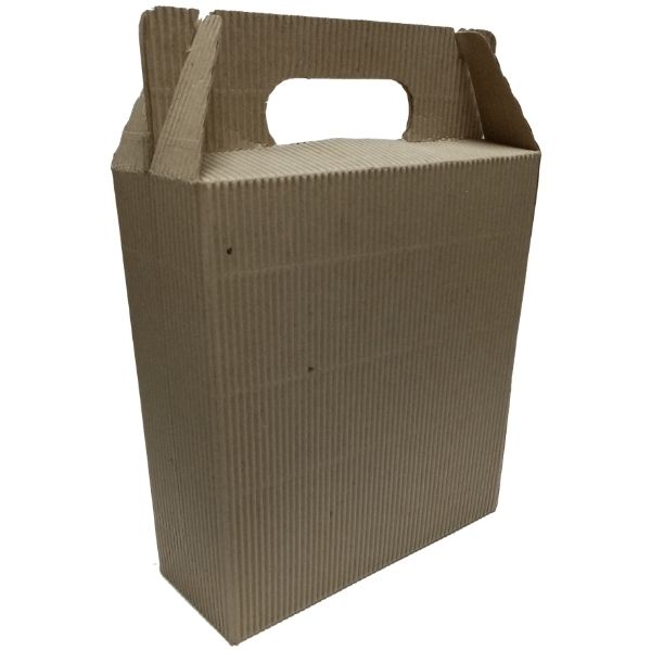 Medium Fluted Kraft Gift Box with Handle
