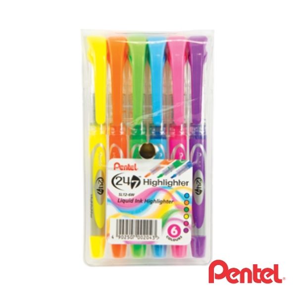 Pentel Highlighter - Wallet of 6 pens