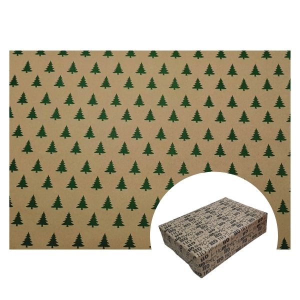 Green Xmas Tree Wrapping Paper
