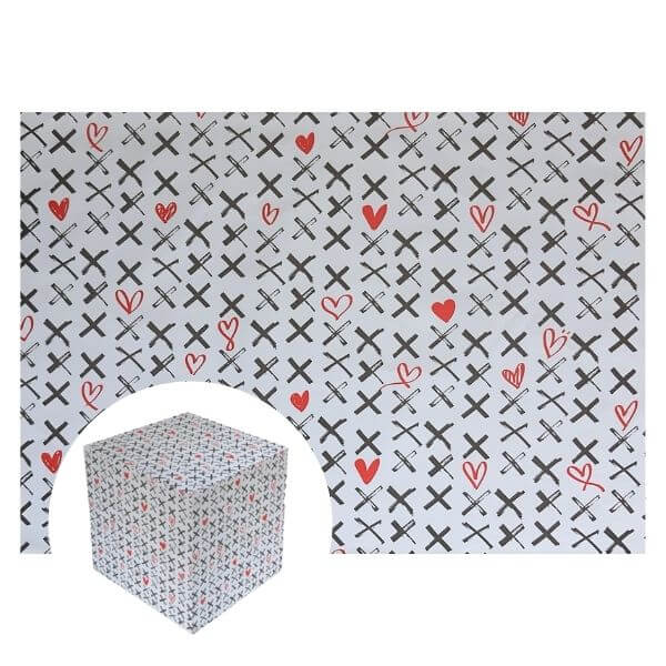 Hearts & Crosses Gift Wrapping Paper