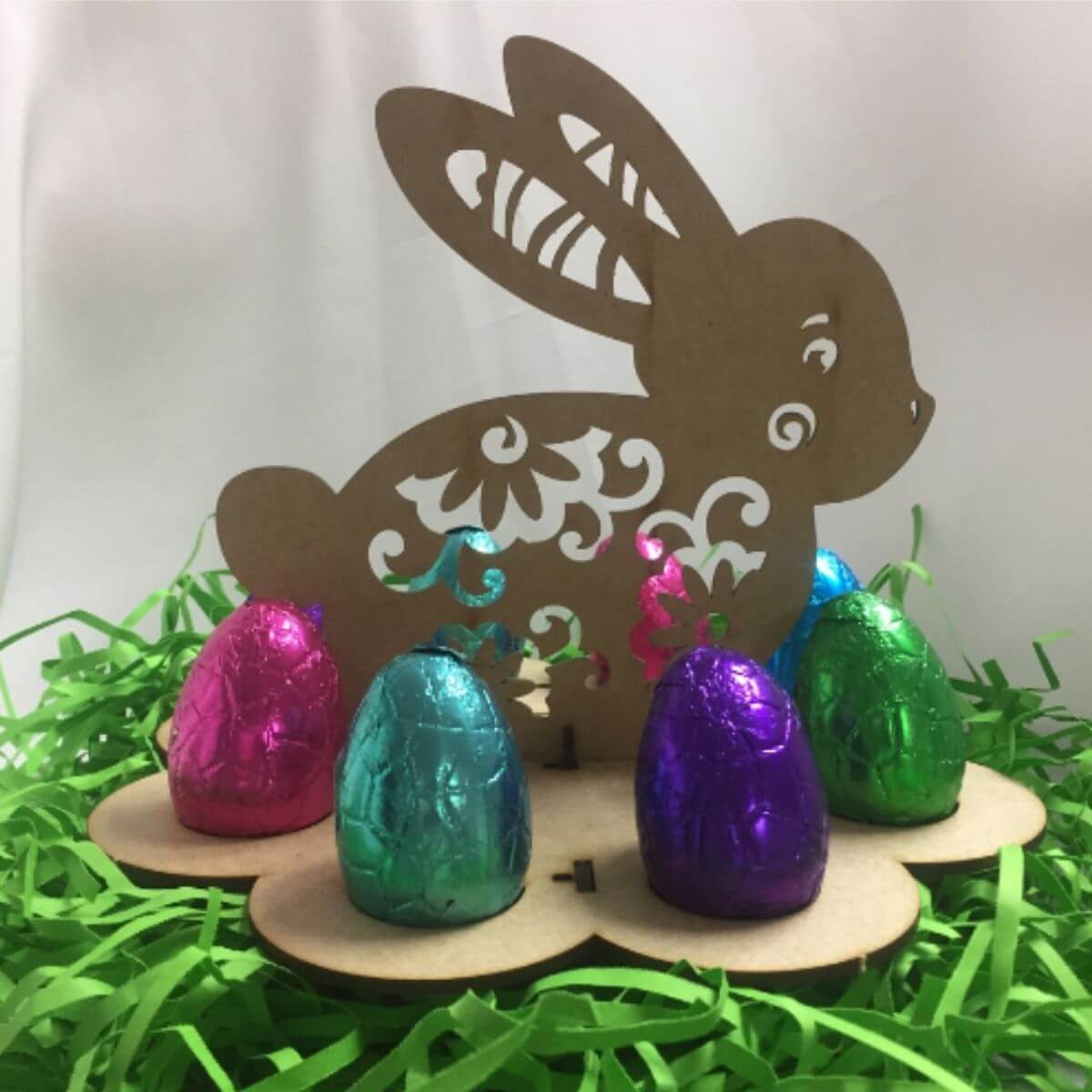 Lasercut Egg Holder with Easter Bunny Design