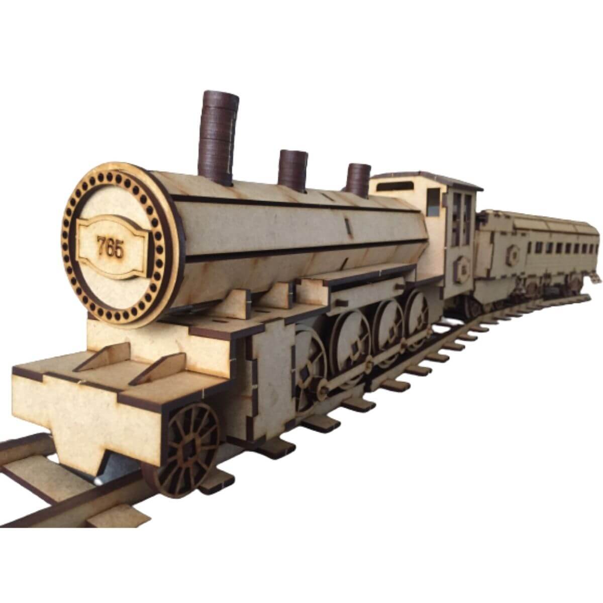 Locomotive Steam Train Complete with Engine, Tender, Coach and Tracks