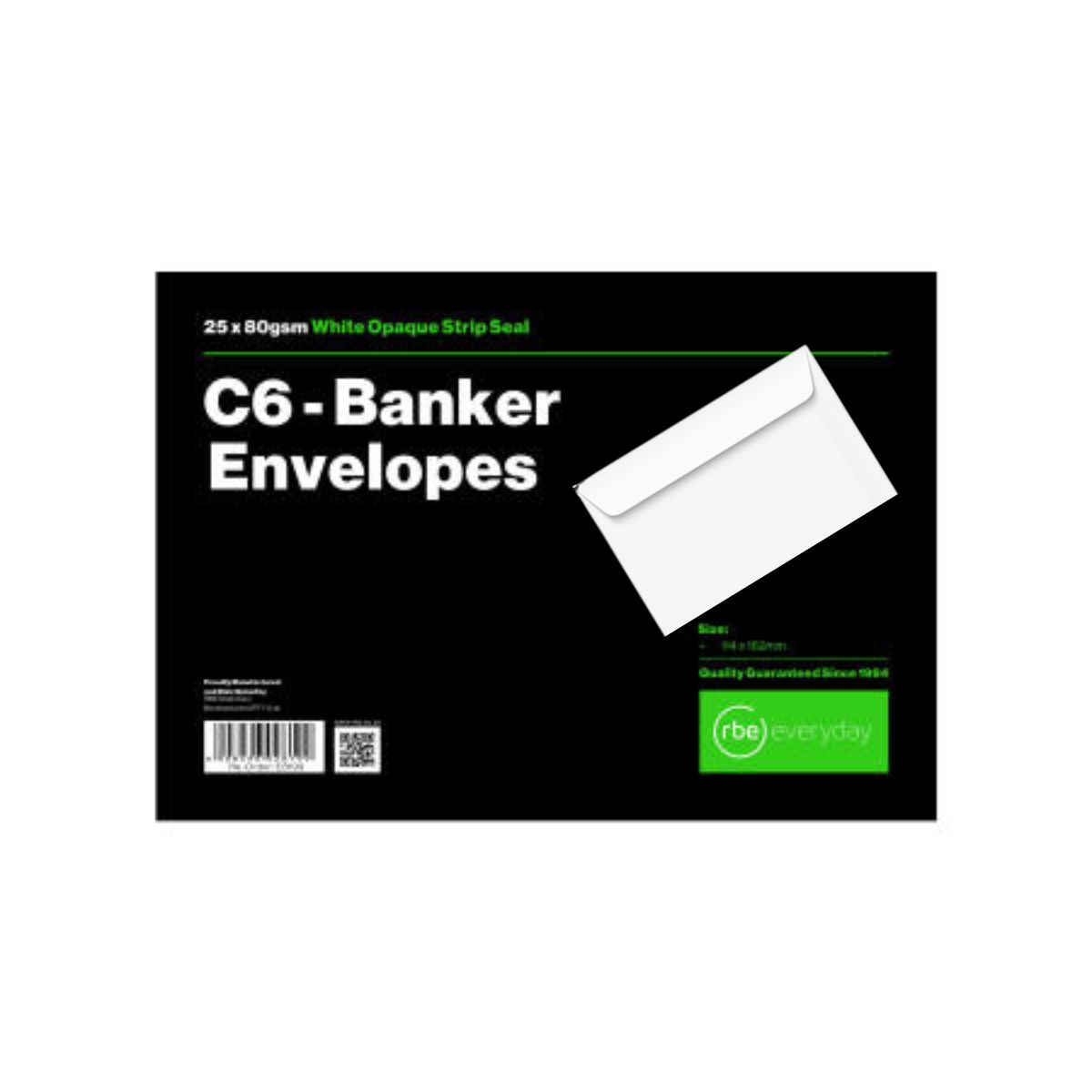 C6 White Banker Envelope