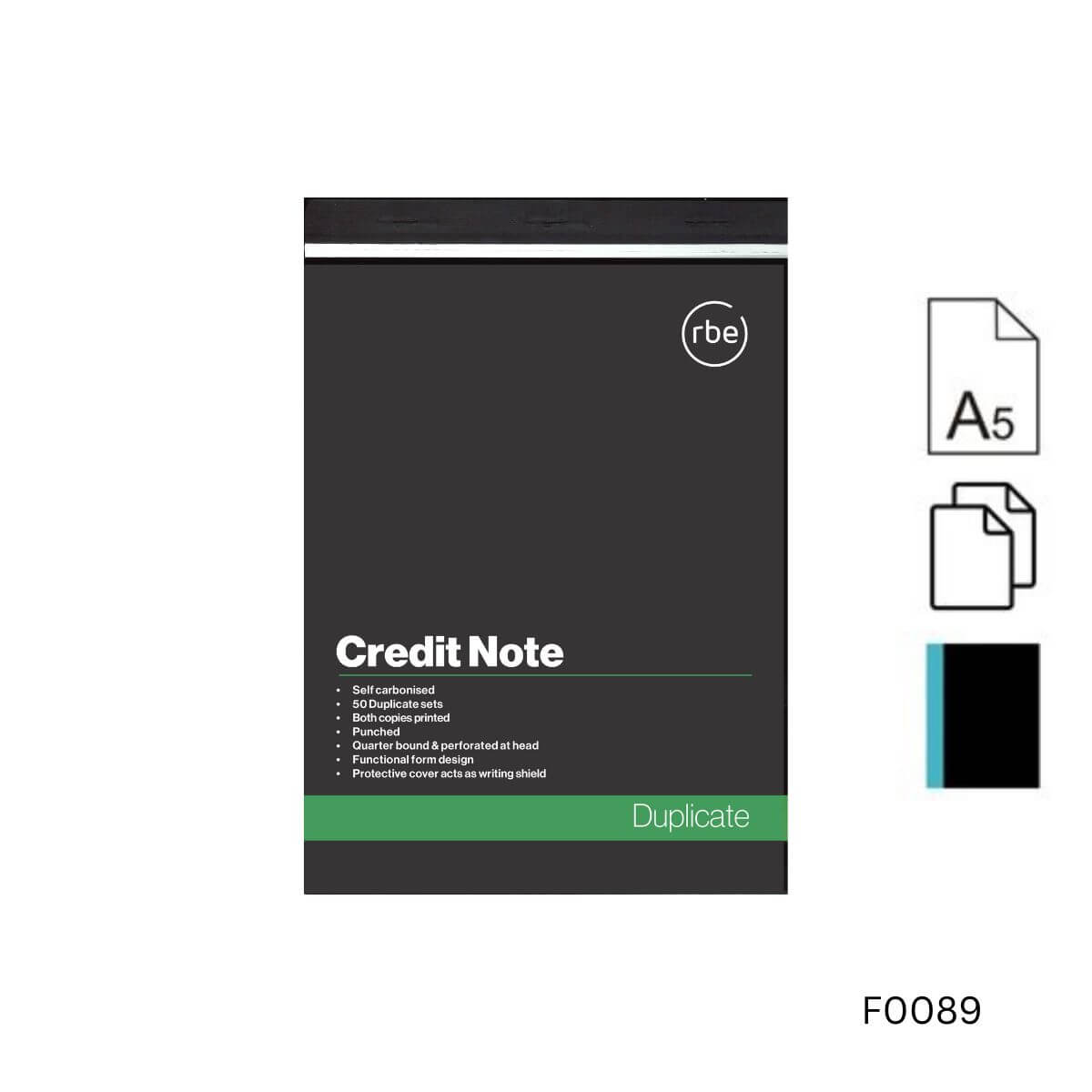 RBE A5 Credit Note Duplicate Pad